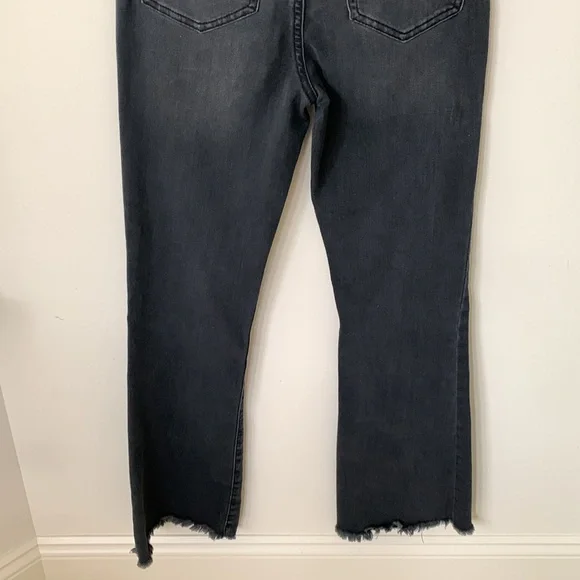 Sincerely Jules Black Flare Wide Leg Jeans High Waisted and FrayHem women SZ 27 - Picture 8 of 14